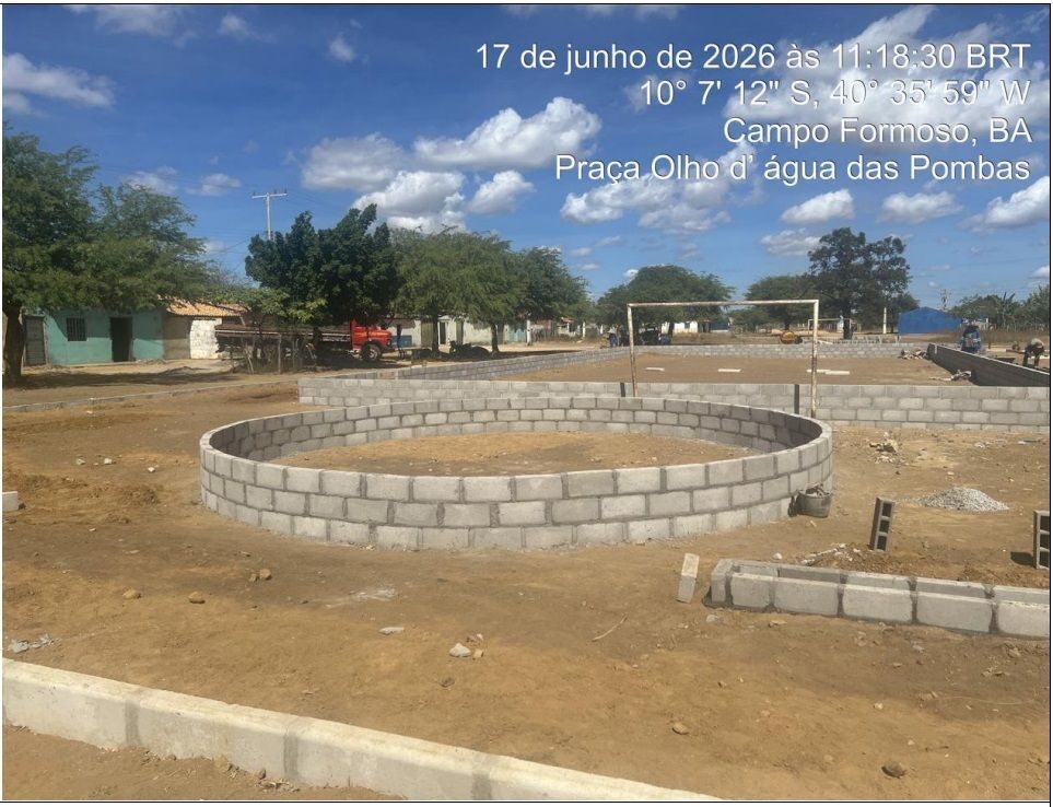 VISTA DA EXECUÇÃO DE ALVENARIA DA OBRA - OLHOS D'ÁGUA DAS POMBAS